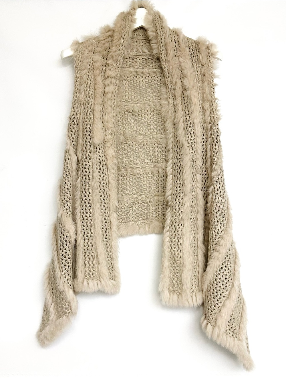 Fur Trim Sweater Vest